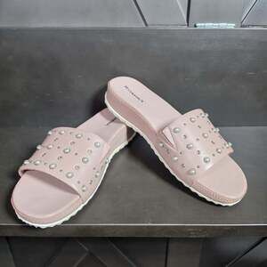 Romika Shoes Womens Size 9-9.5 Pink Slide Sandals Wedge Studded Comfort New EU40